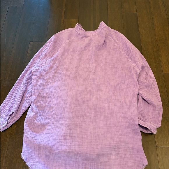 We The Free Lavender Cotton Button Up - Picture 4 of 4